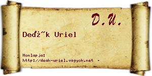 Deák Uriel névjegykártya
